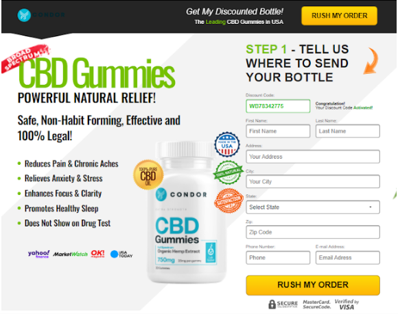 Condor CBD Gummies Natural Pain Relief, 100% Secure Safe, No Effects, Price Trial & Buy!