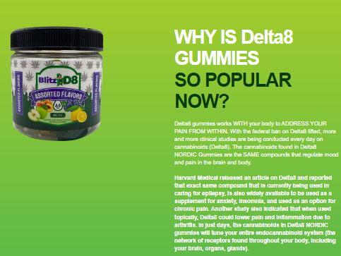 Blitz D8 Gummies – Get Relief From Stress Pain & Anxiety