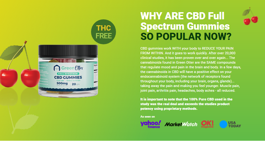 Green Otter CBD Gummies | Multi Benefits like relieve pain and stress