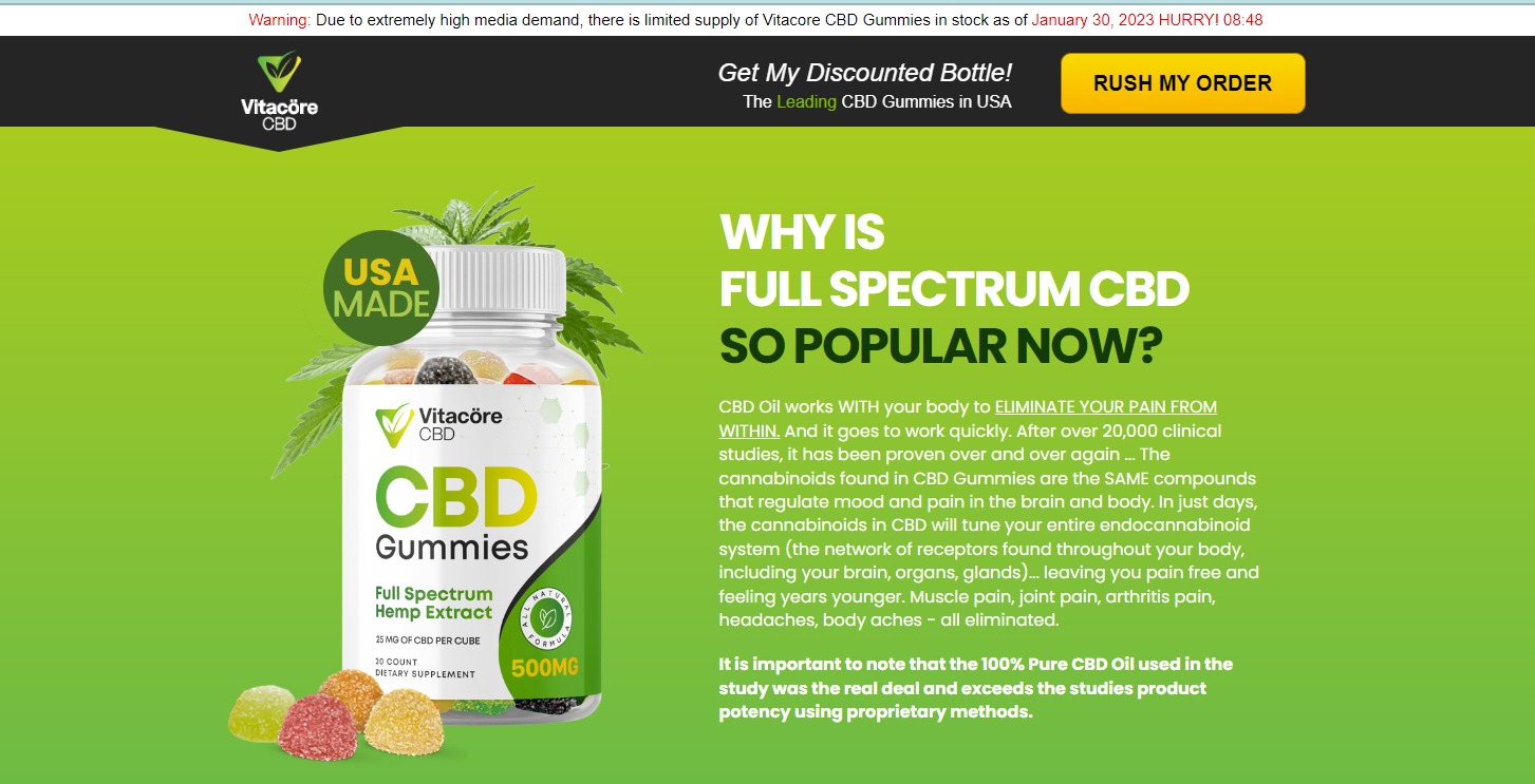 Vitacore CBD Gummies : Is it SCAM? Read This Before Buy!